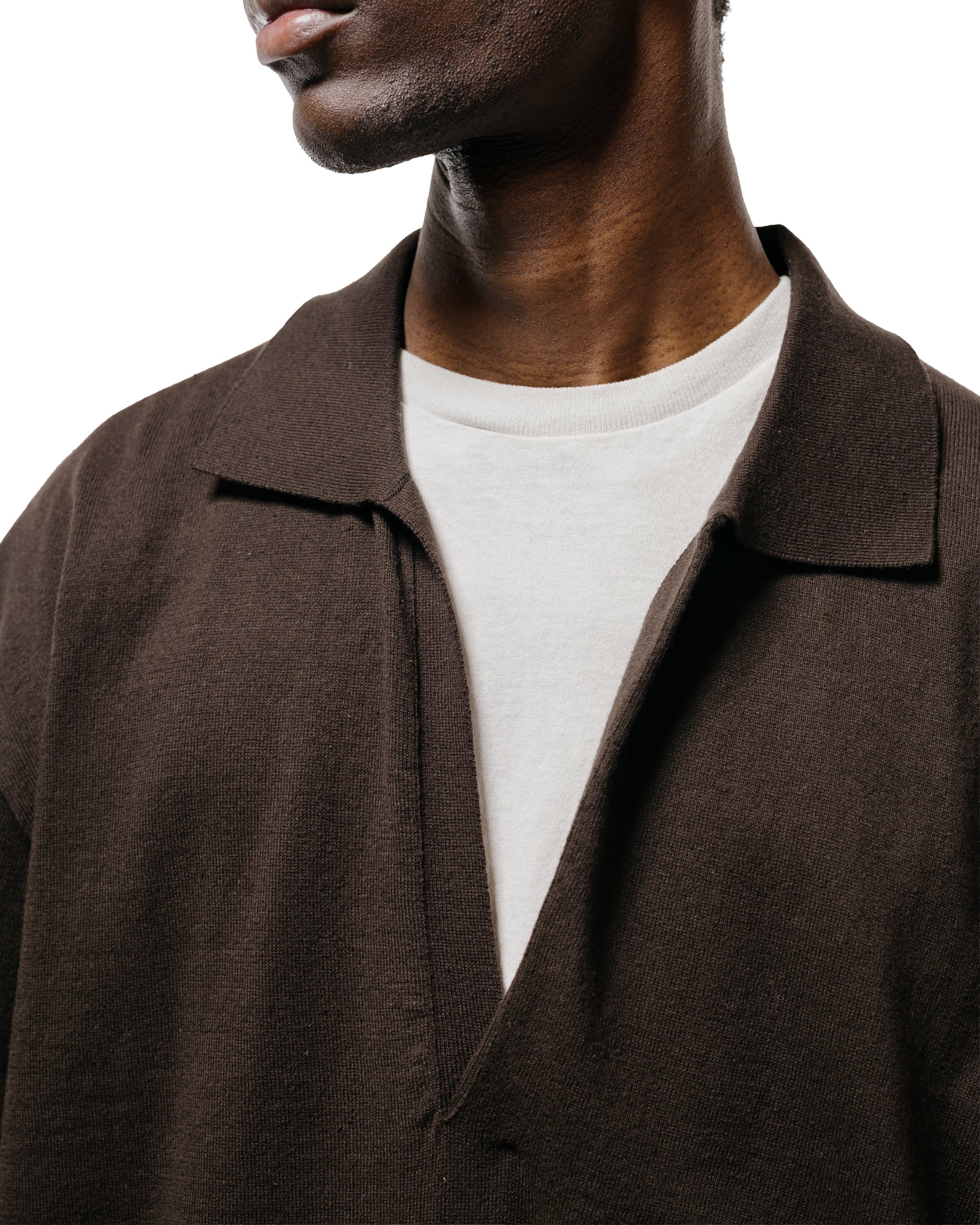 ssstein Organic Cotton Knit Skipper LS Dark Brown