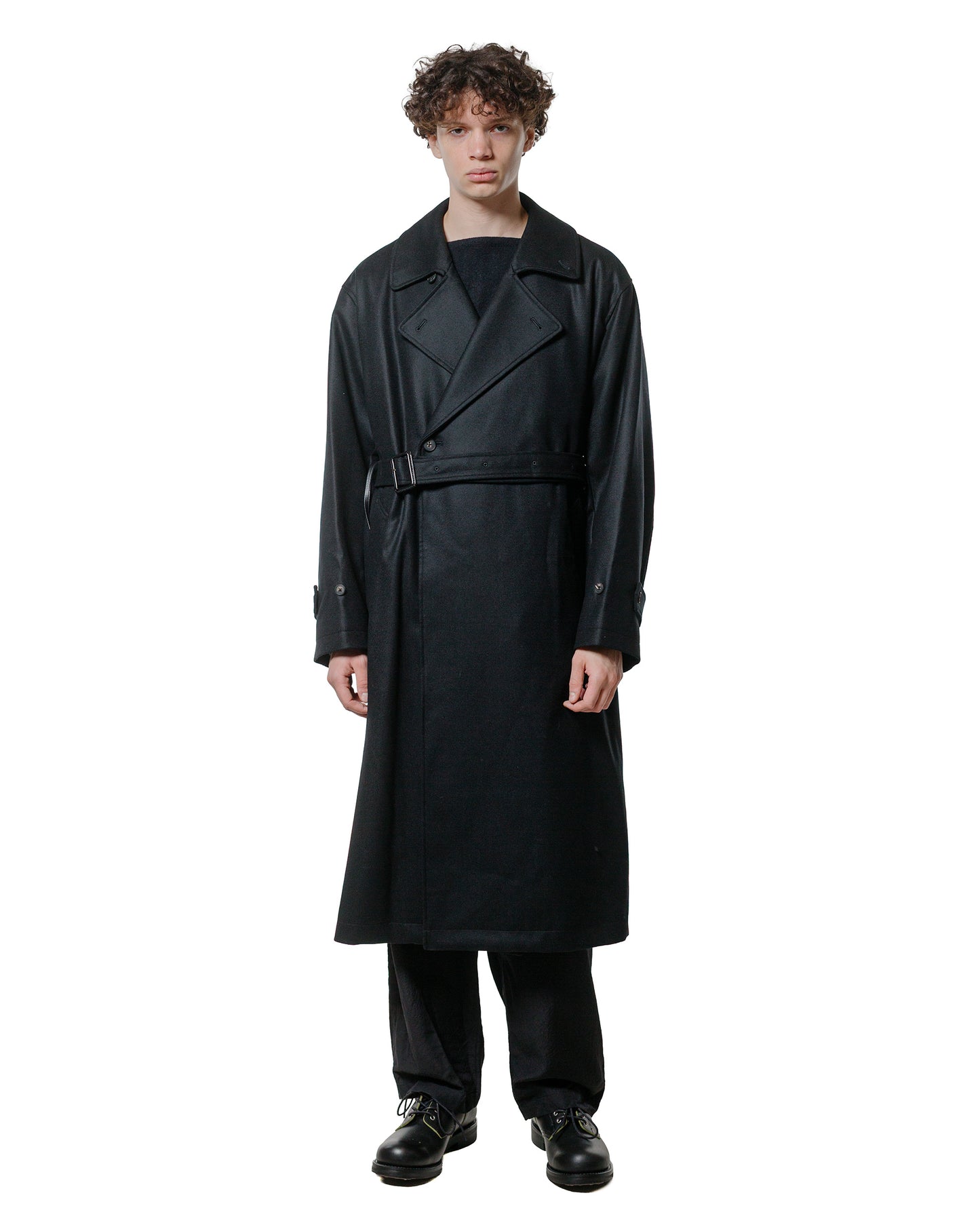 ssstein Oversized Double Breasted Coat Black