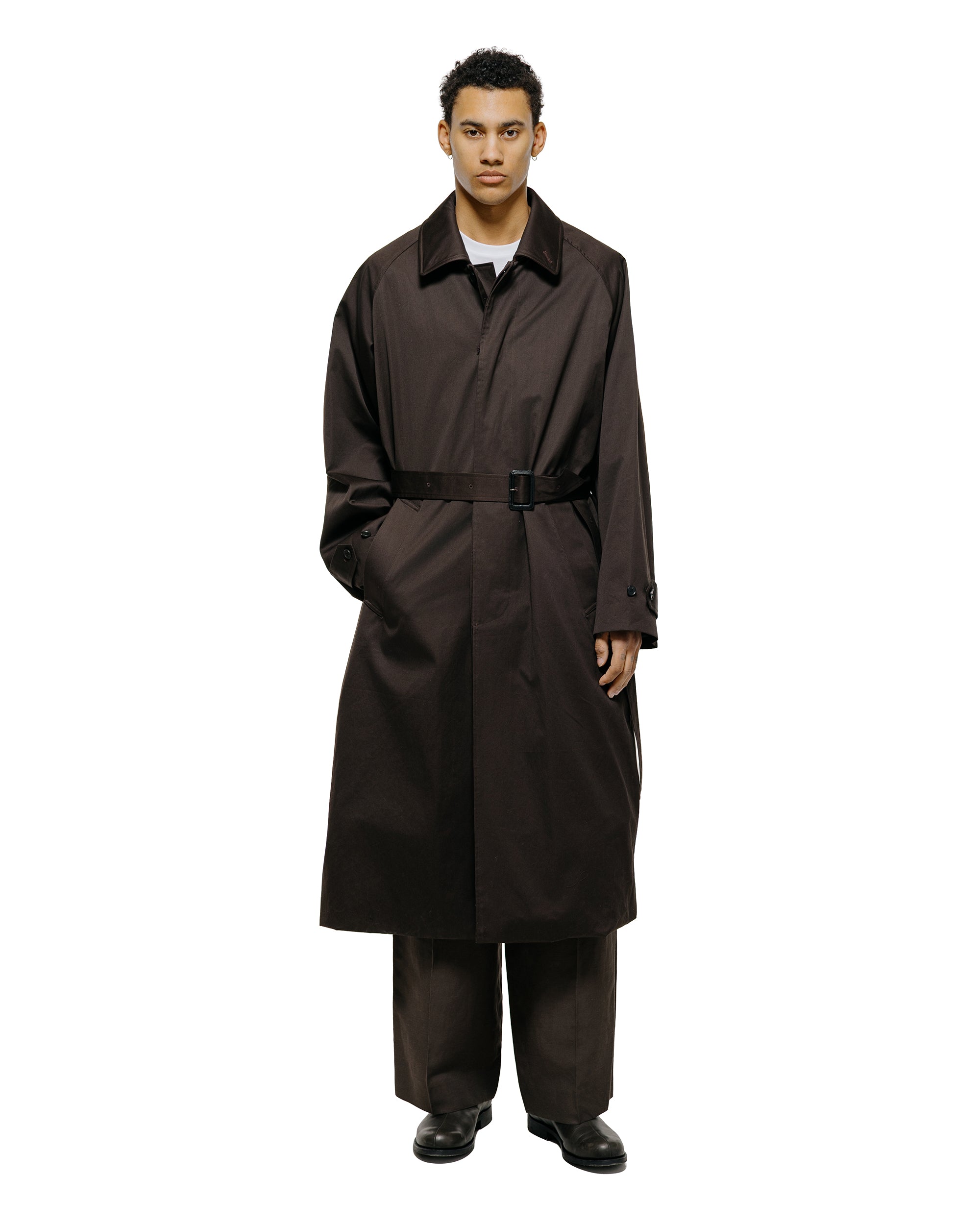 ssstein Oversized Layered Combination Coat Dark Brown