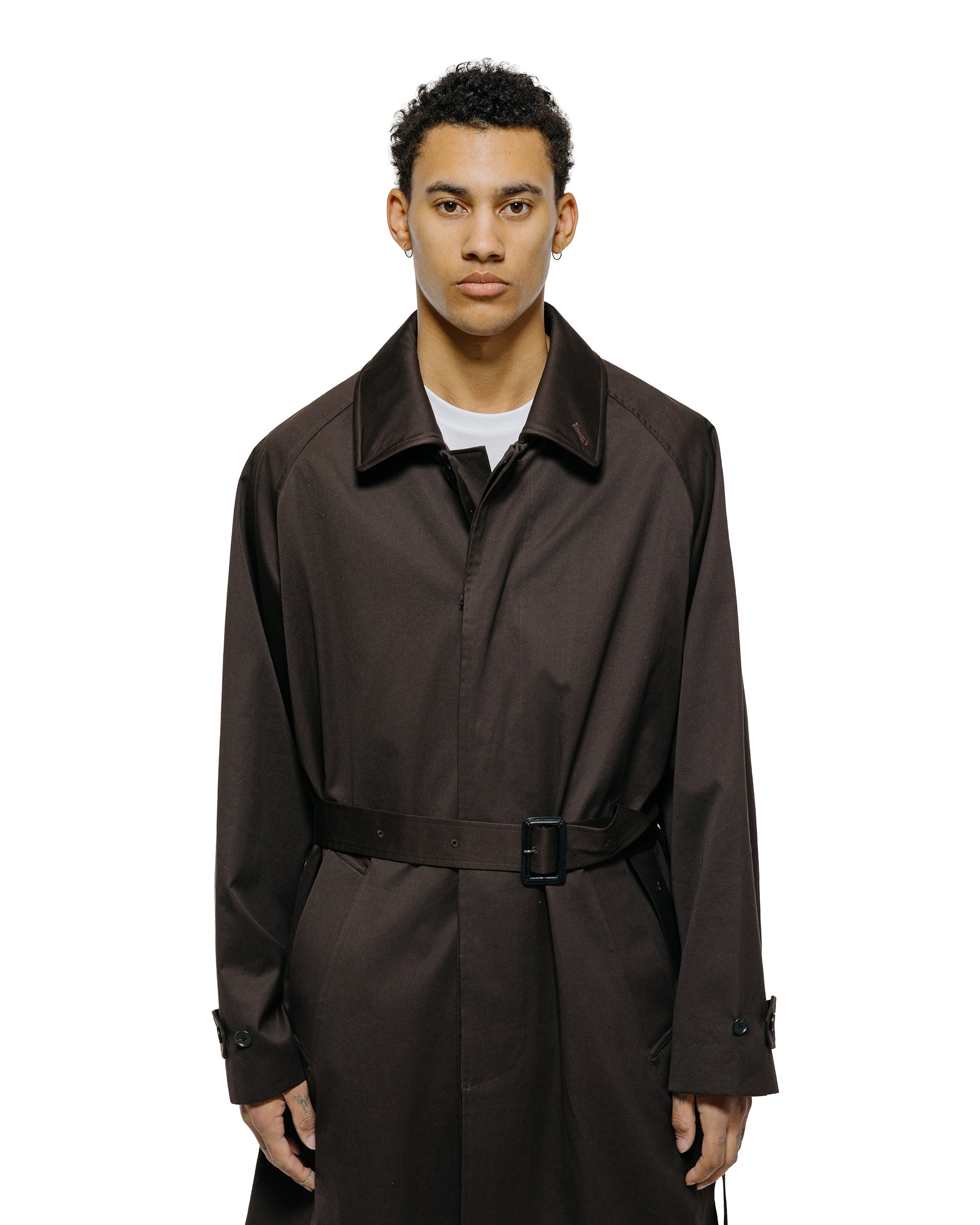 ssstein Oversized Layered Combination Coat Dark Brown