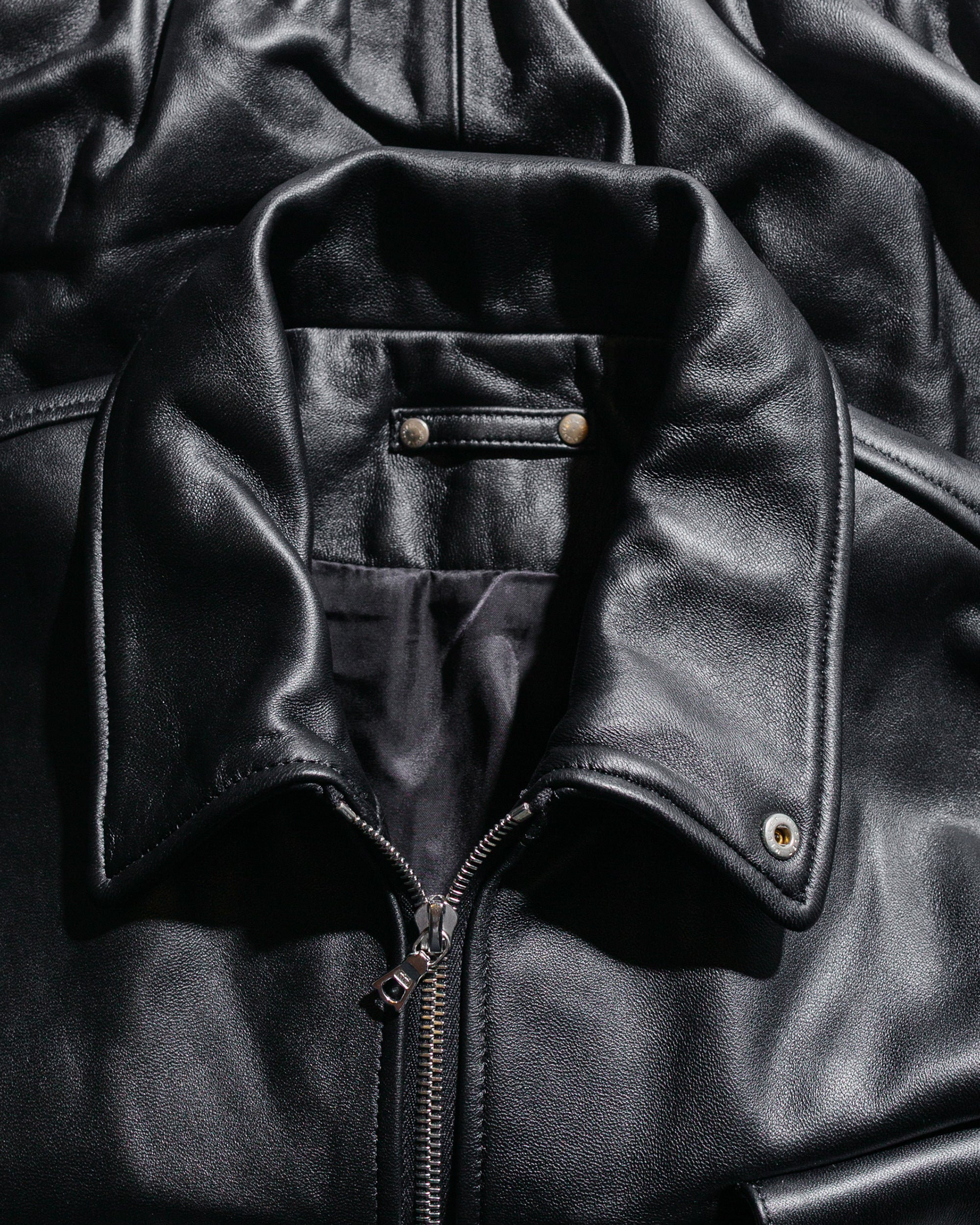 ssstein Sheep Leather Flight Jacket Black