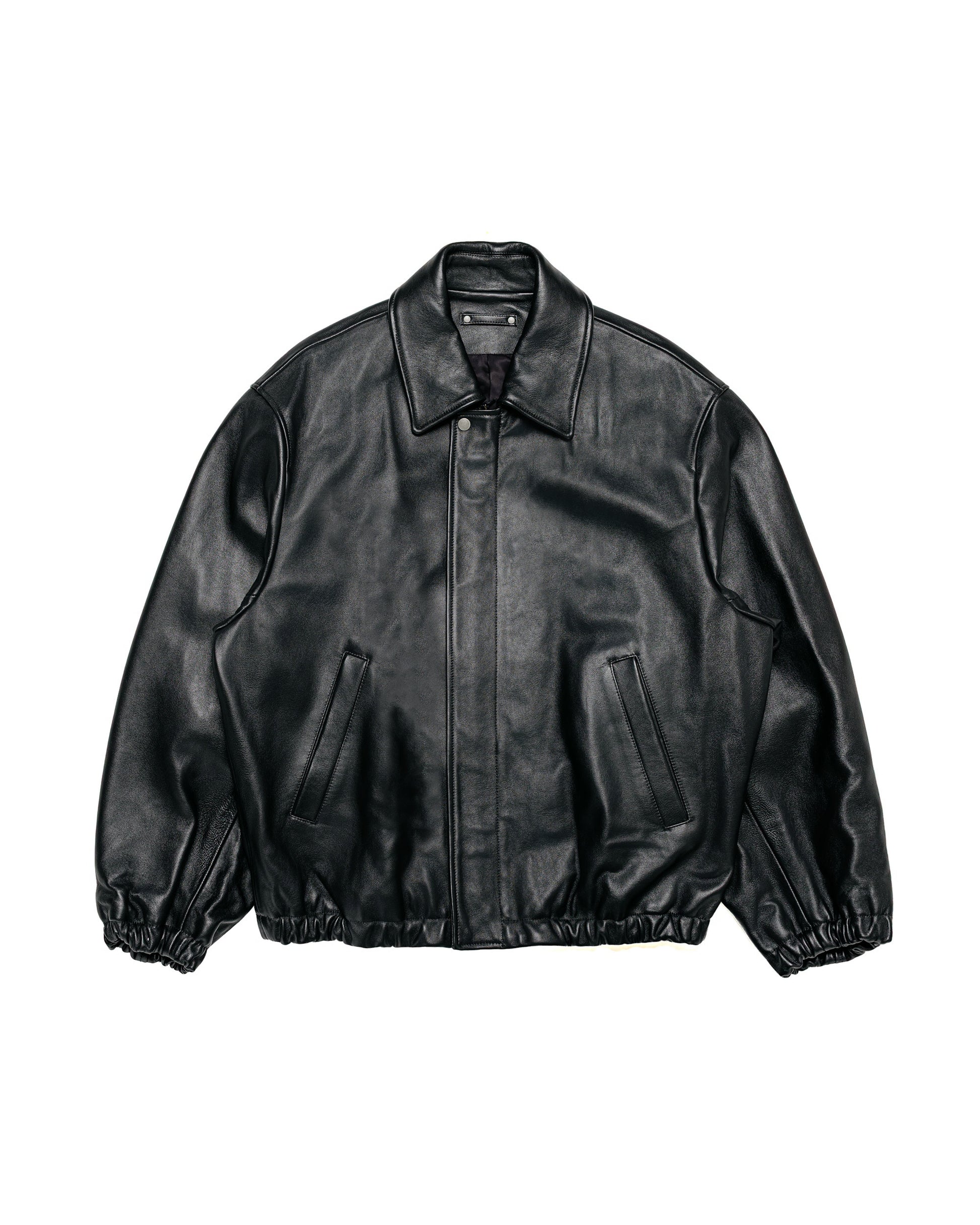 ssstein Sheep Leather Zip Short Jacket Black