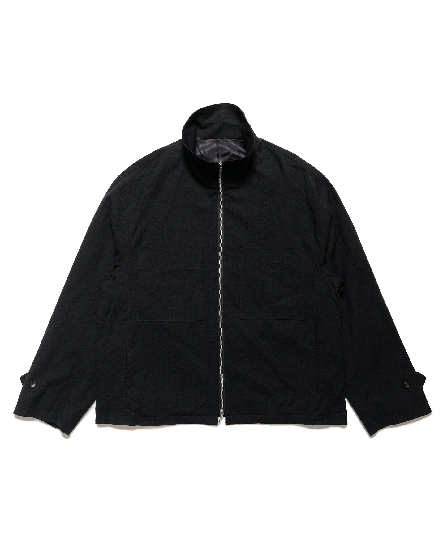 ssstein Silk Nep Cloth Drizzler Jacket Black