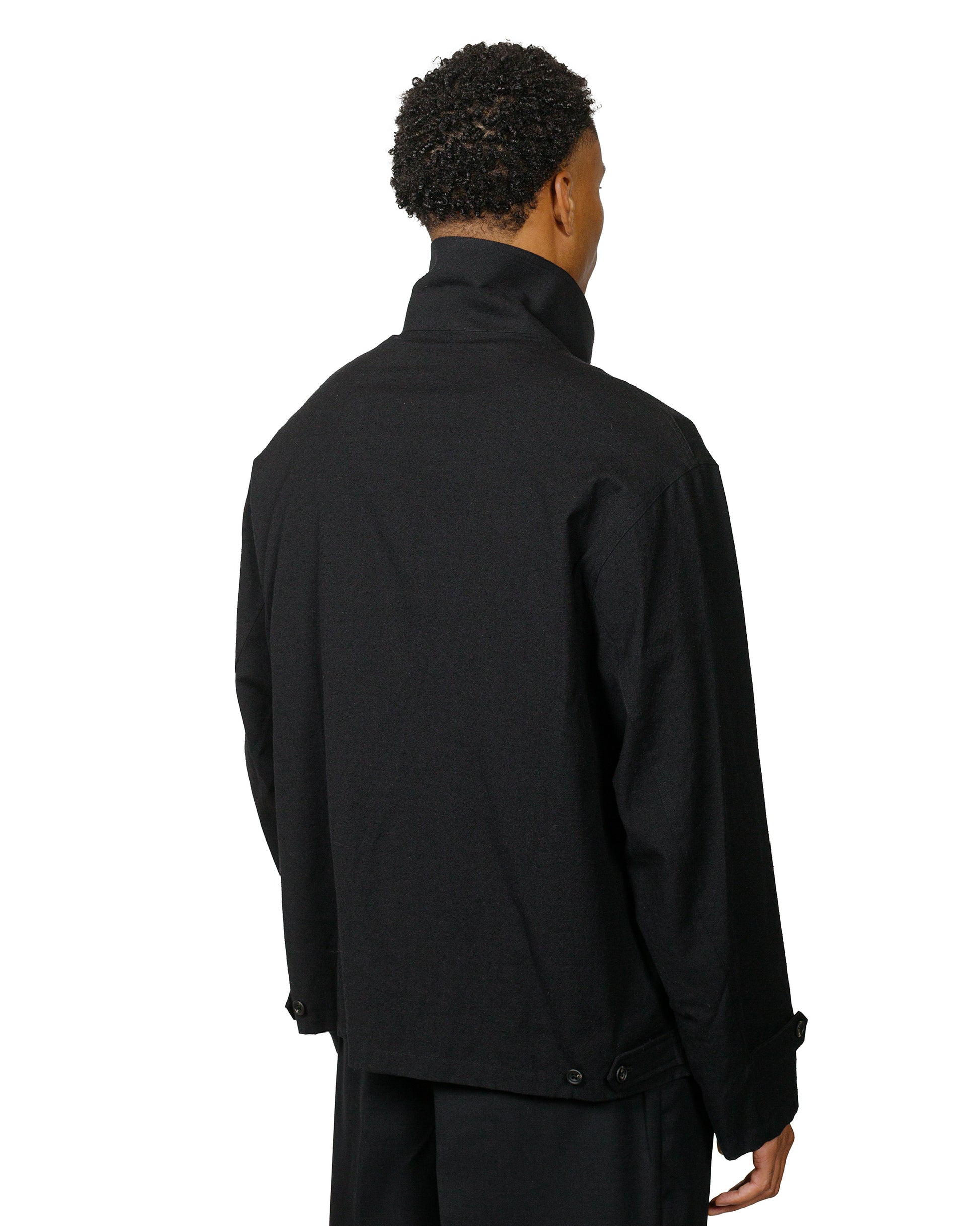 ssstein Silk Nep Cloth Drizzler Jacket Black model back