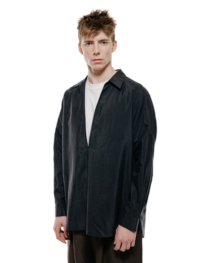 ssstein Silk Nylon Skipper Shirt Black