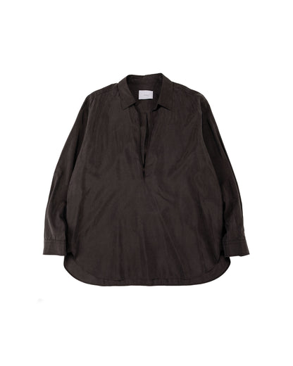 ssstein Silk Nylon Skipper Shirt Charcoal Brown