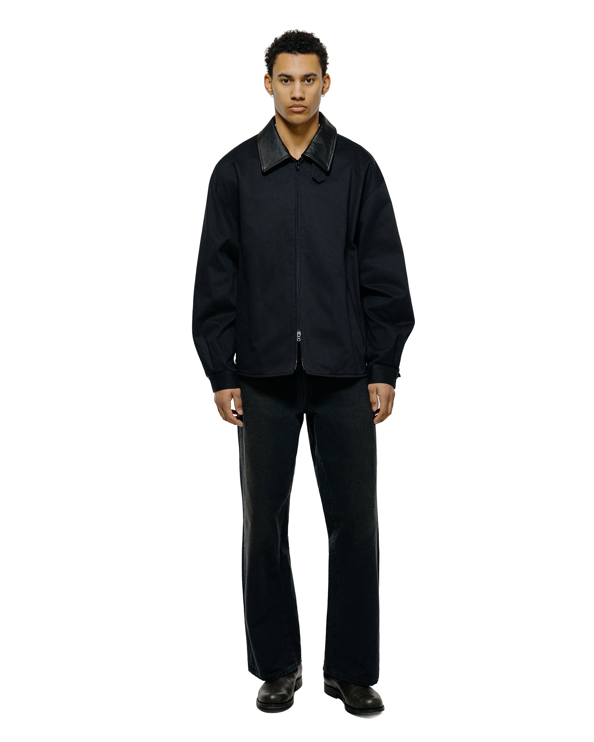 ssstein Sulfur Dyed Brushed Chino Zip Jacket Black