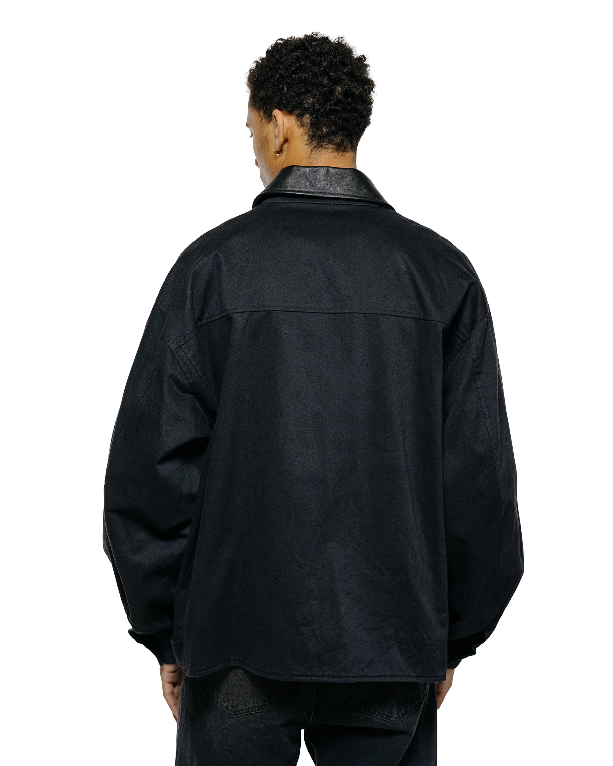 ssstein Sulfur Dyed Brushed Chino Zip Jacket Black