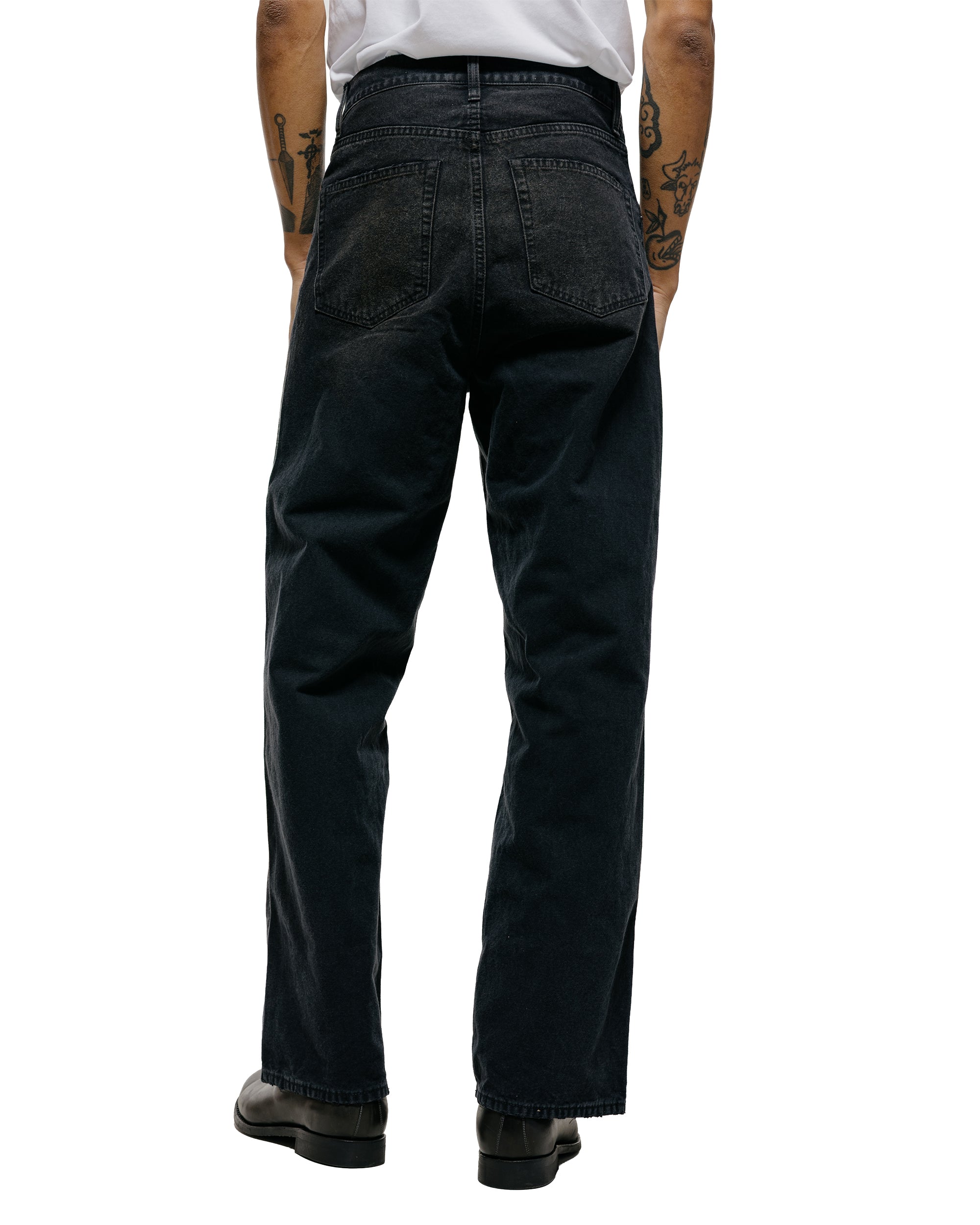 ssstein Sulfur Dyed Oxford Vintage Wide Pants Black
