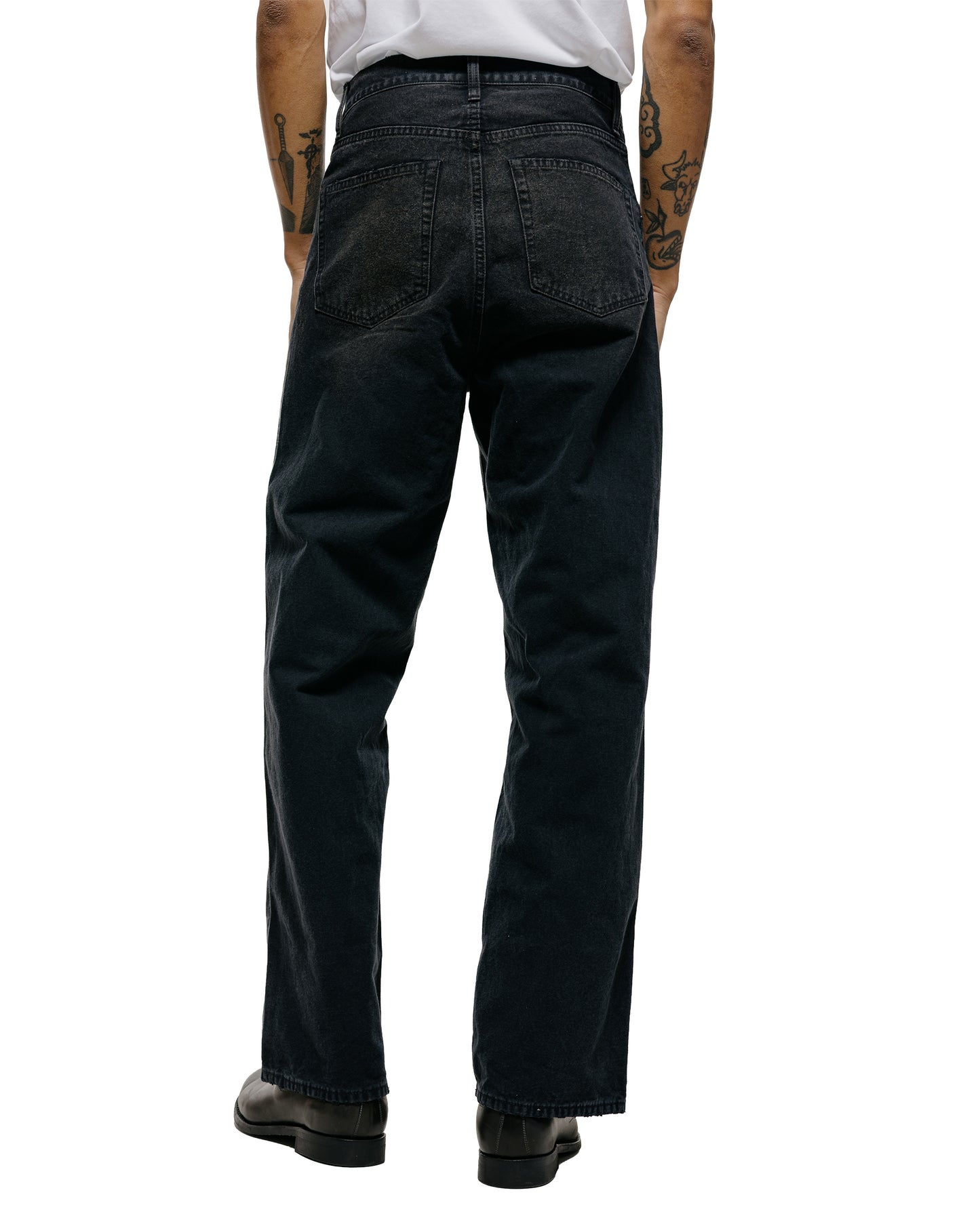 lost & found ssstein ssstein Sulfur Dyed Oxford Vintage Wide Pants Black