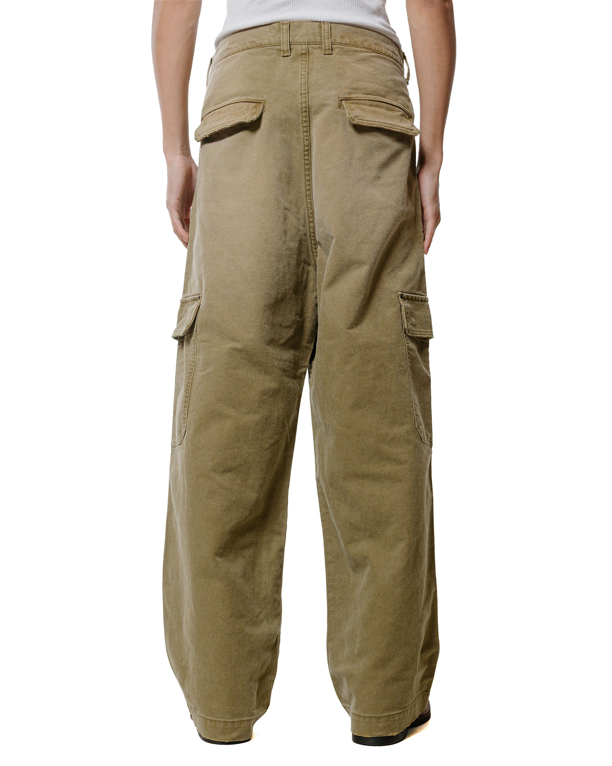 ssstein Sulfur Dyed Whip Cord Vintage Trousers Khaki