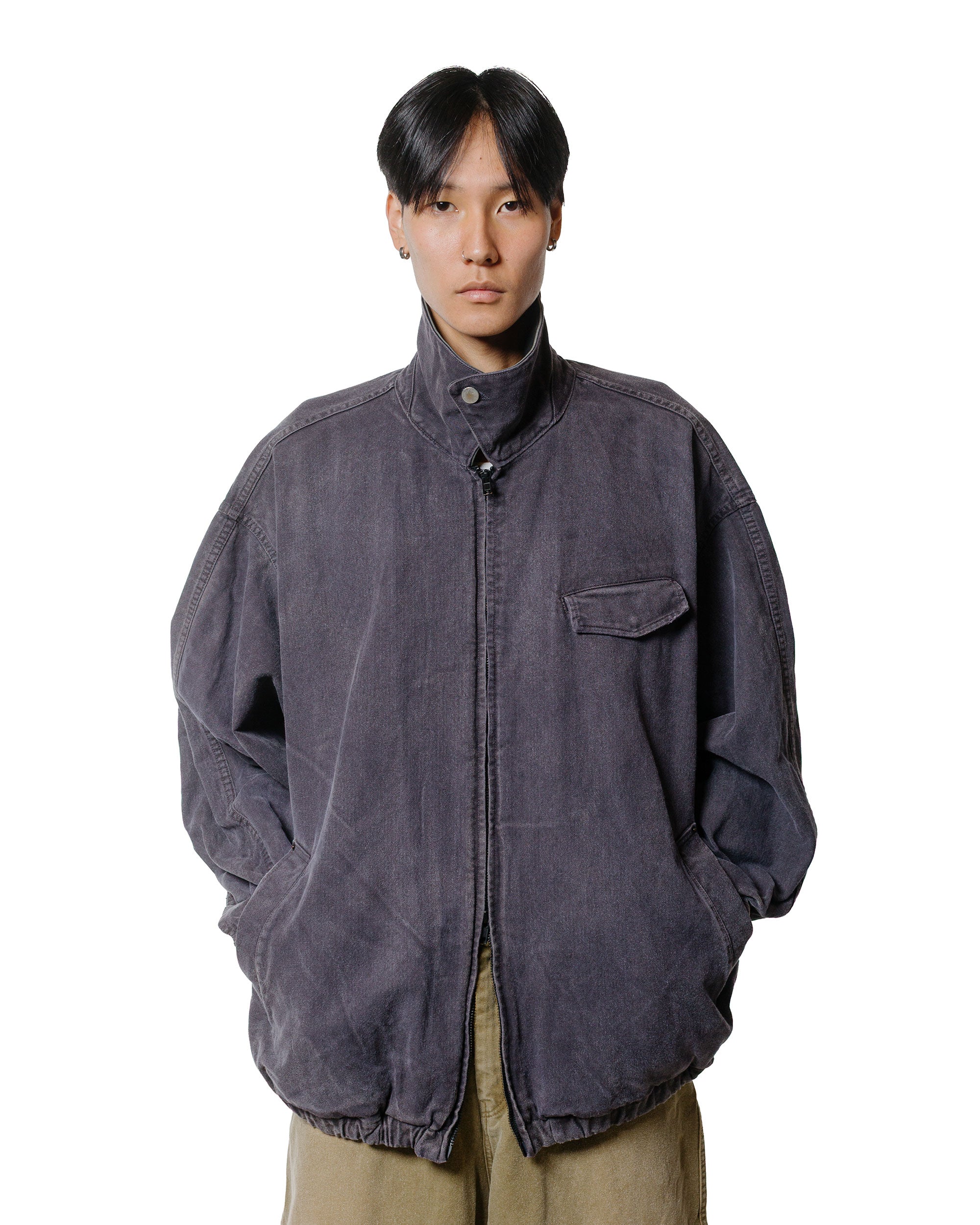 ssstein Sulfur Dyed Whip Cord Vintage Zip Jacket Black