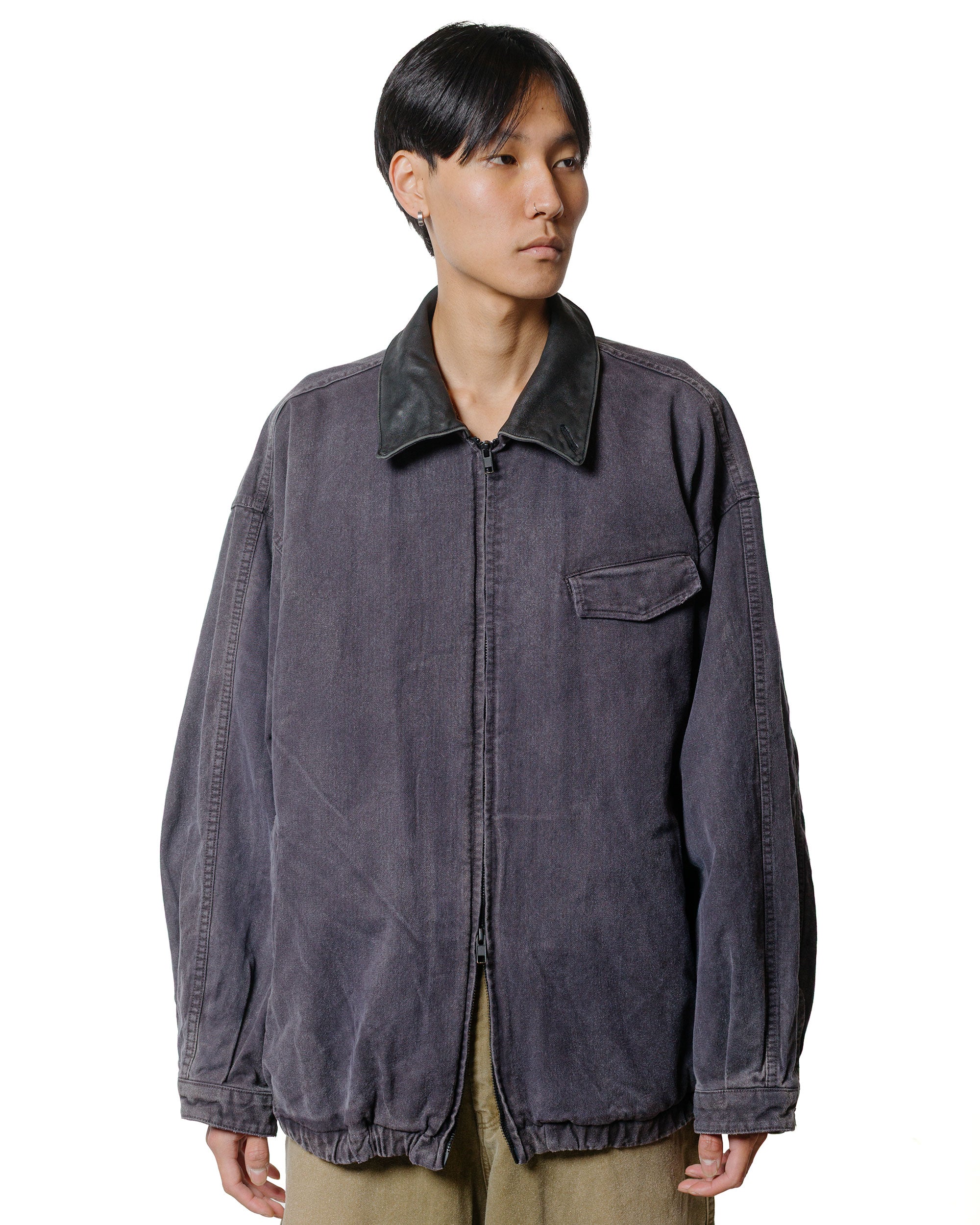 ssstein Sulfur Dyed Whip Cord Vintage Zip Jacket Black