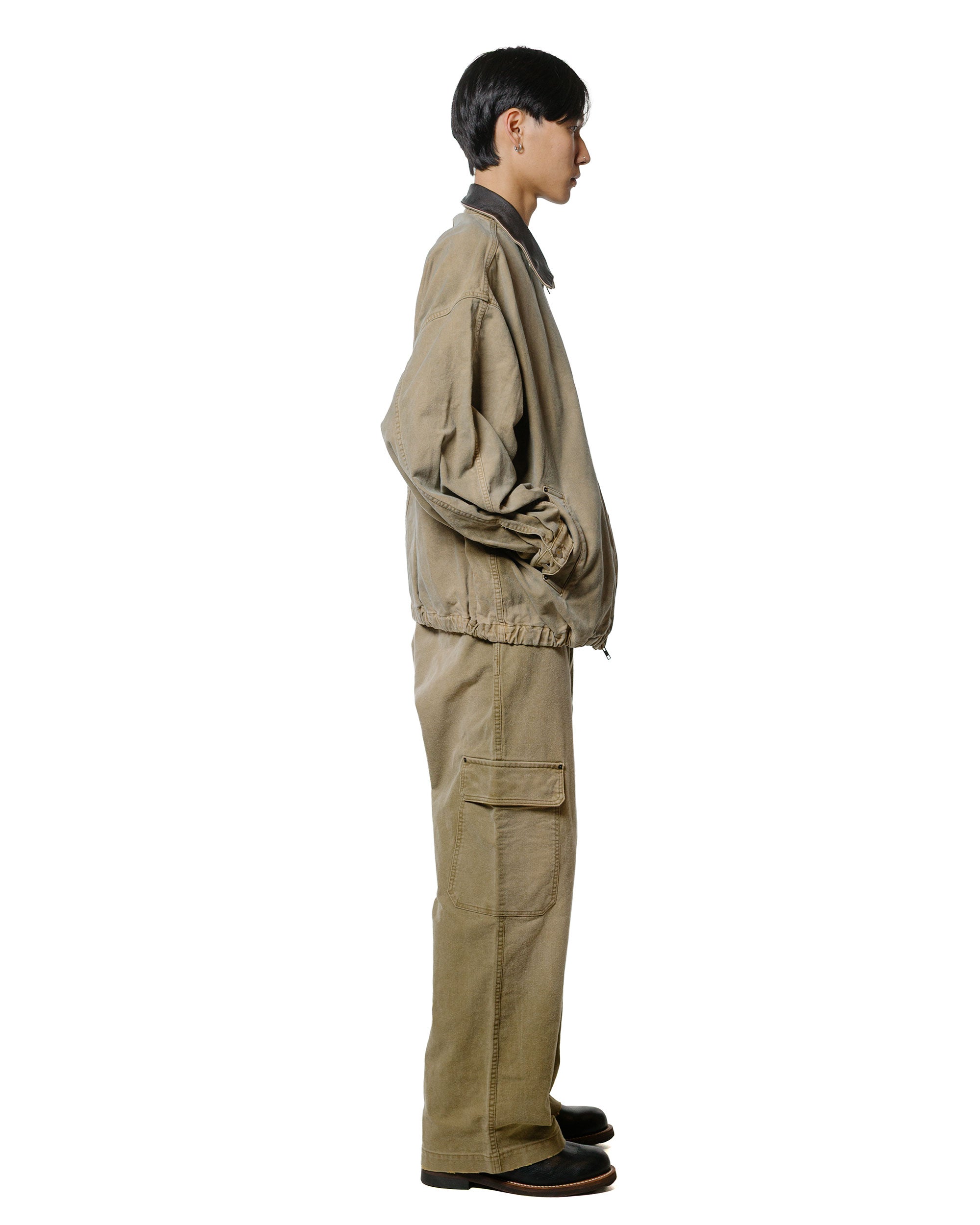 ssstein Sulfur Dyed Whip Cord Vintage Trousers Khaki