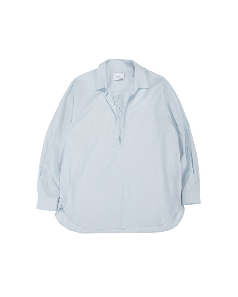 ssstein Suvin Cotton Oversized Skipper Shirt Off Blue