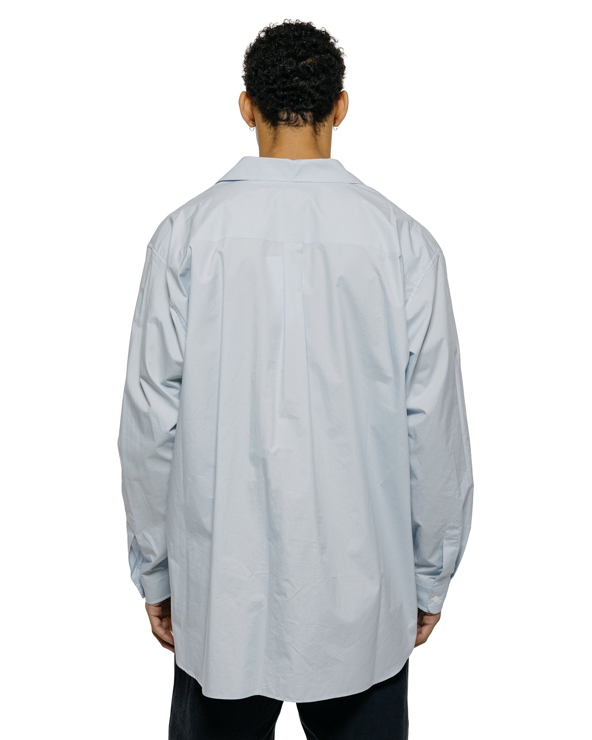 ssstein Suvin Cotton Oversized Skipper Shirt Off Blue