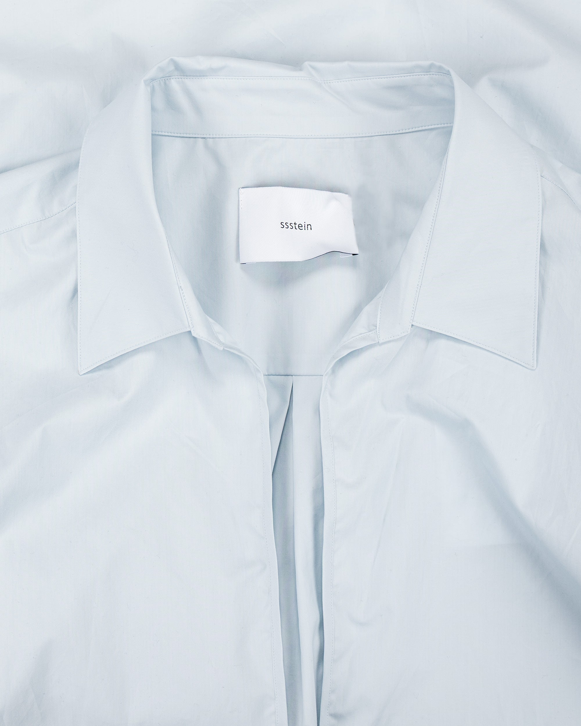 ssstein Suvin Cotton Oversized Skipper Shirt Off Blue