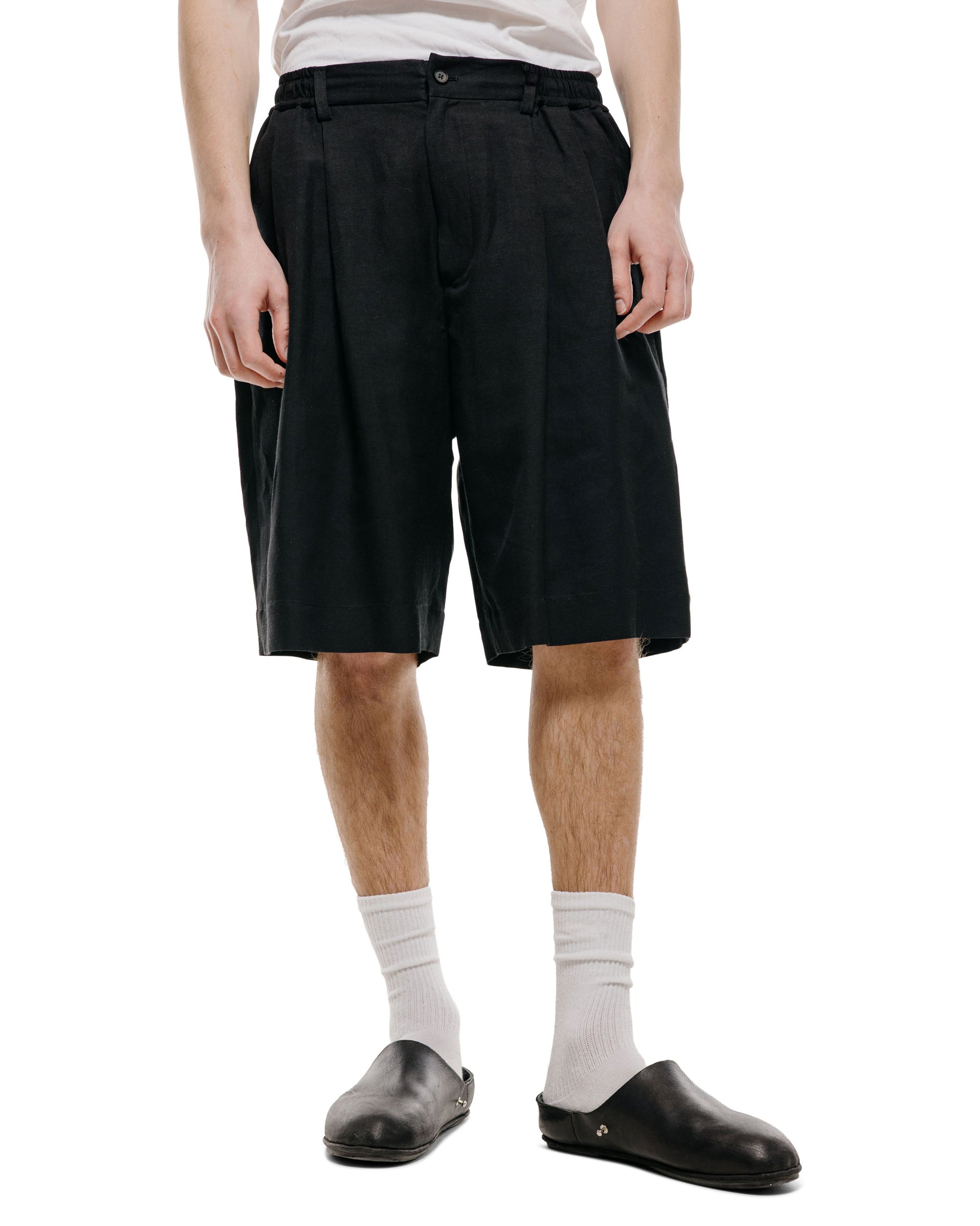 ssstein Vis/Li/Ra Twill Wide Easy Short Trousers Black
