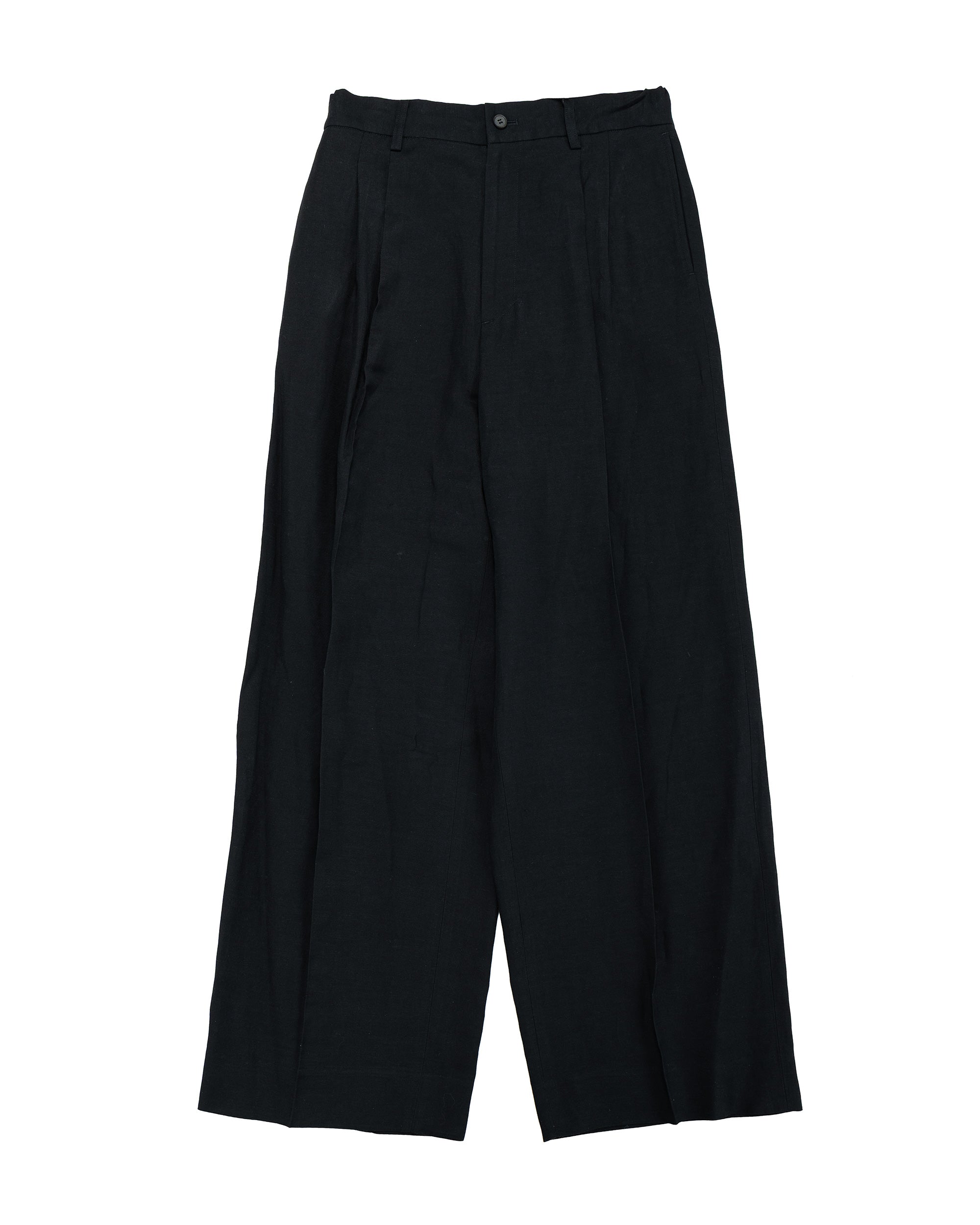 ssstein Wool/Silk Wide Easy Trousers Black