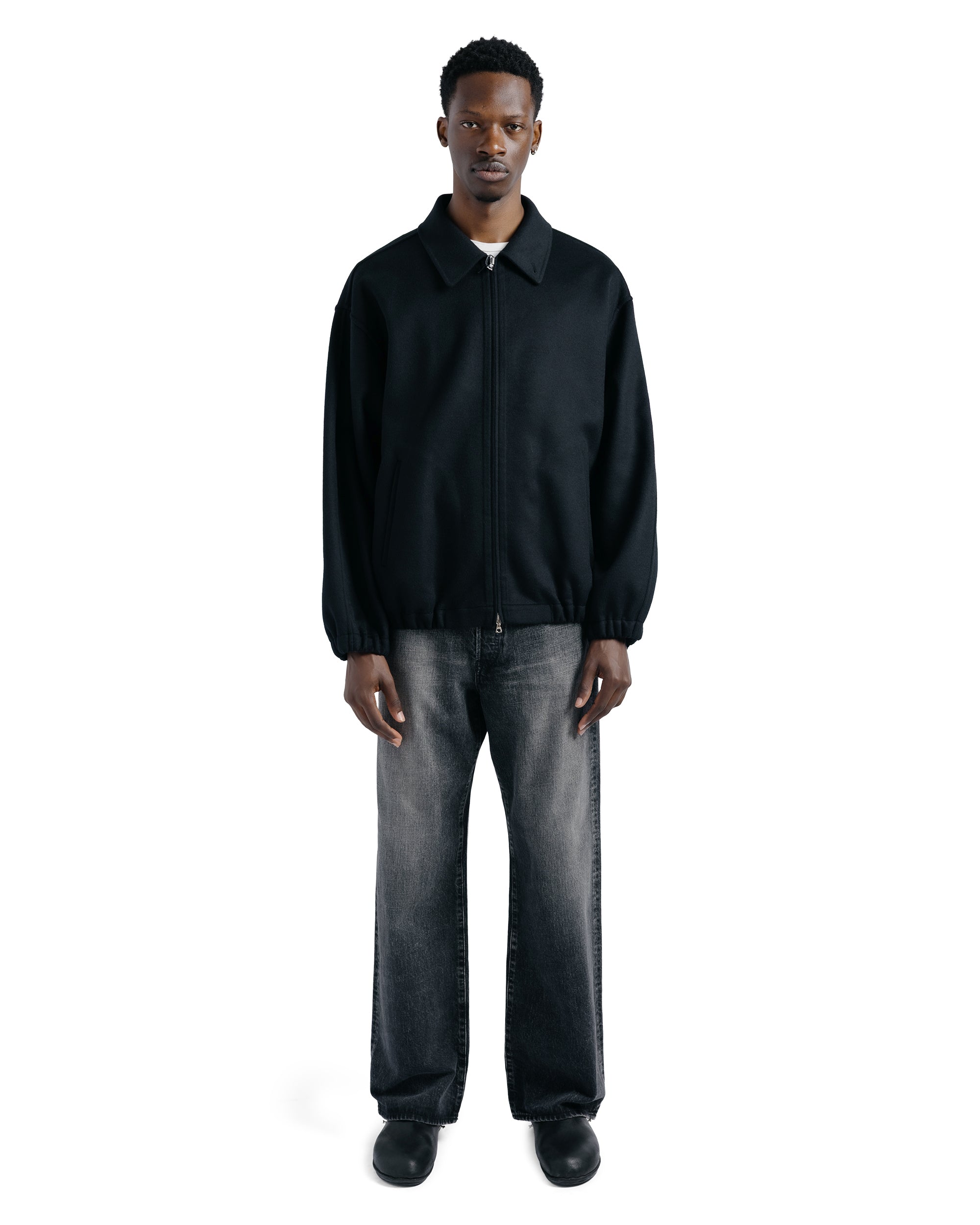 ssstein W/CA Double Face Cloth Zip Jacket Black