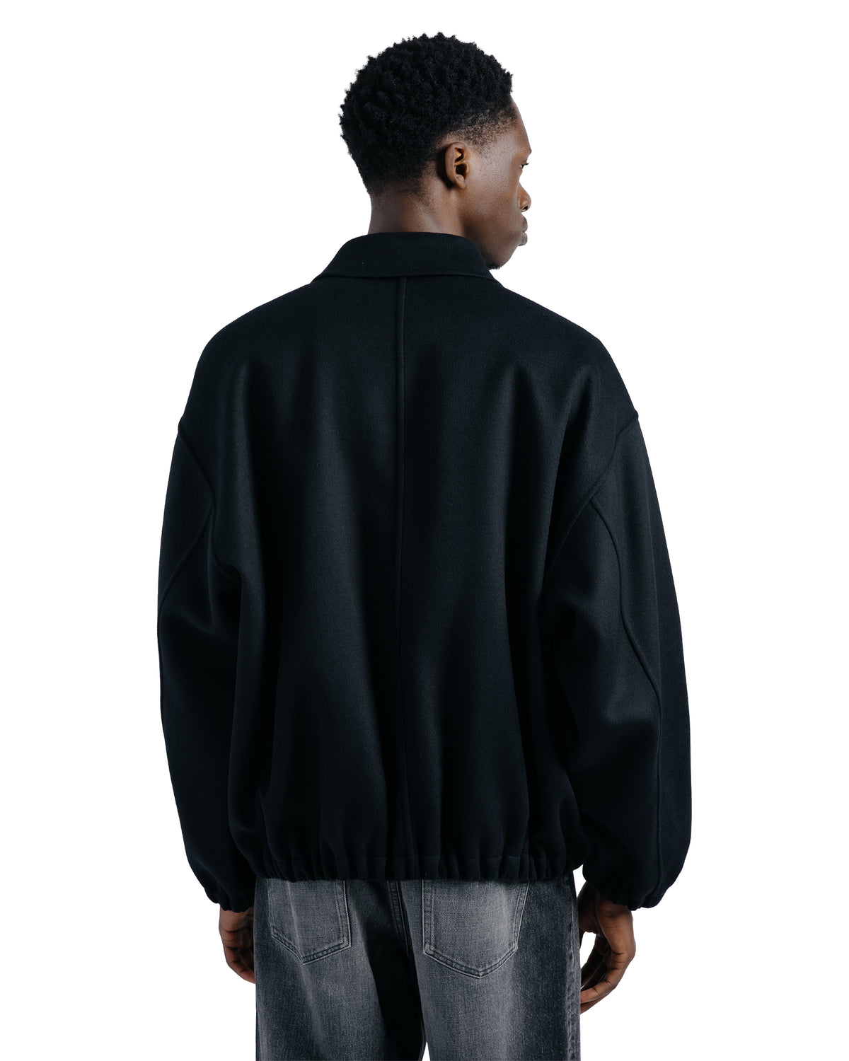 ssstein W/CA Double Face Cloth Zip Jacket Black