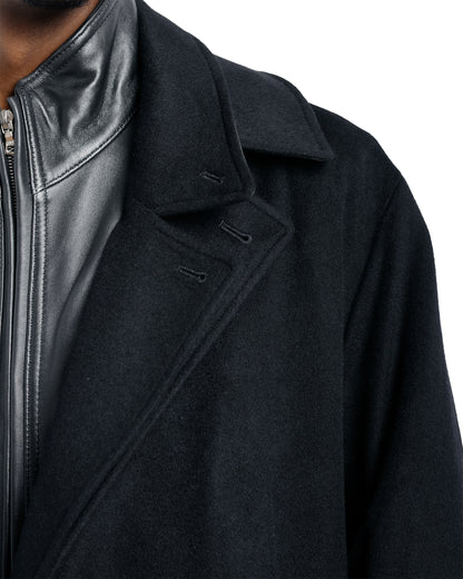 ssstein Wool Cashmere Layered Combination Coat Black