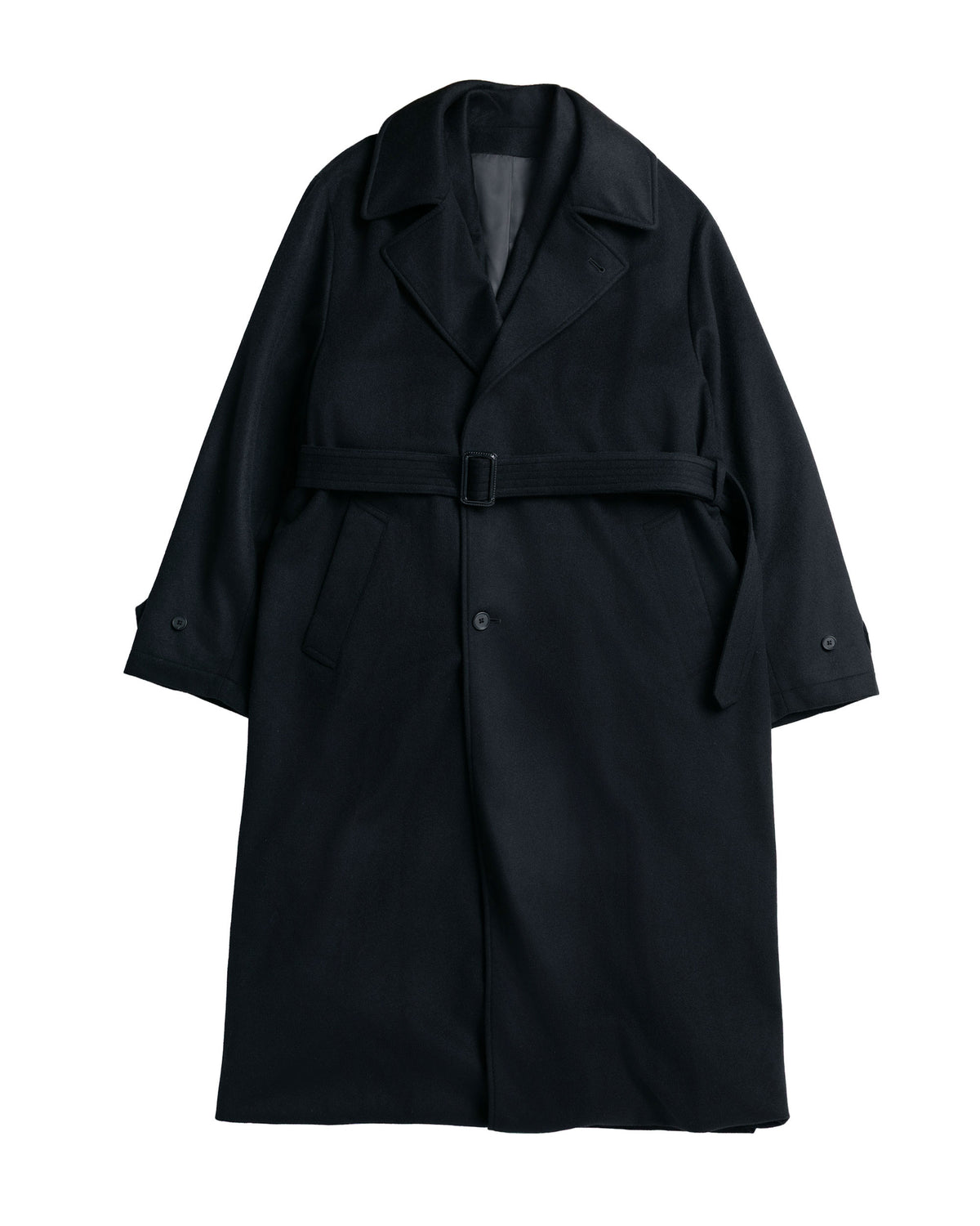 ssstein Wool Cashmere Layered Combination Coat Black