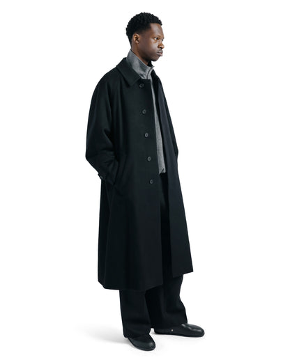 ssstein Wool Cashmere Raglan Sleeve Balmacaan Coat Black