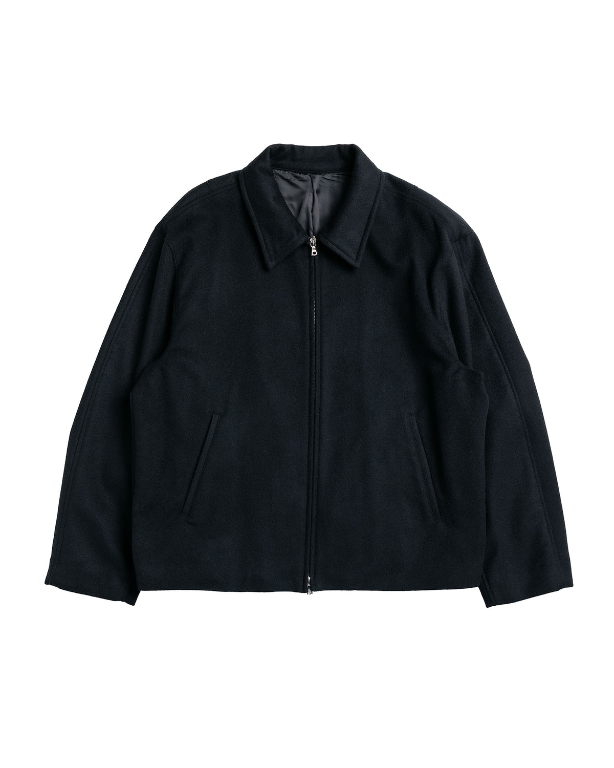 ssstein Wool Cashmere Zip Short Jacket Black