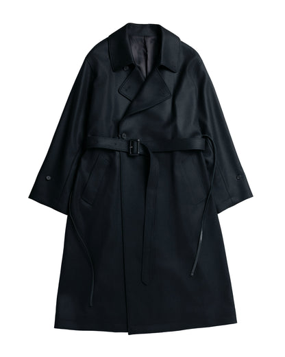 ssstein Wool Melton Oversized Double Breasted Coat Black