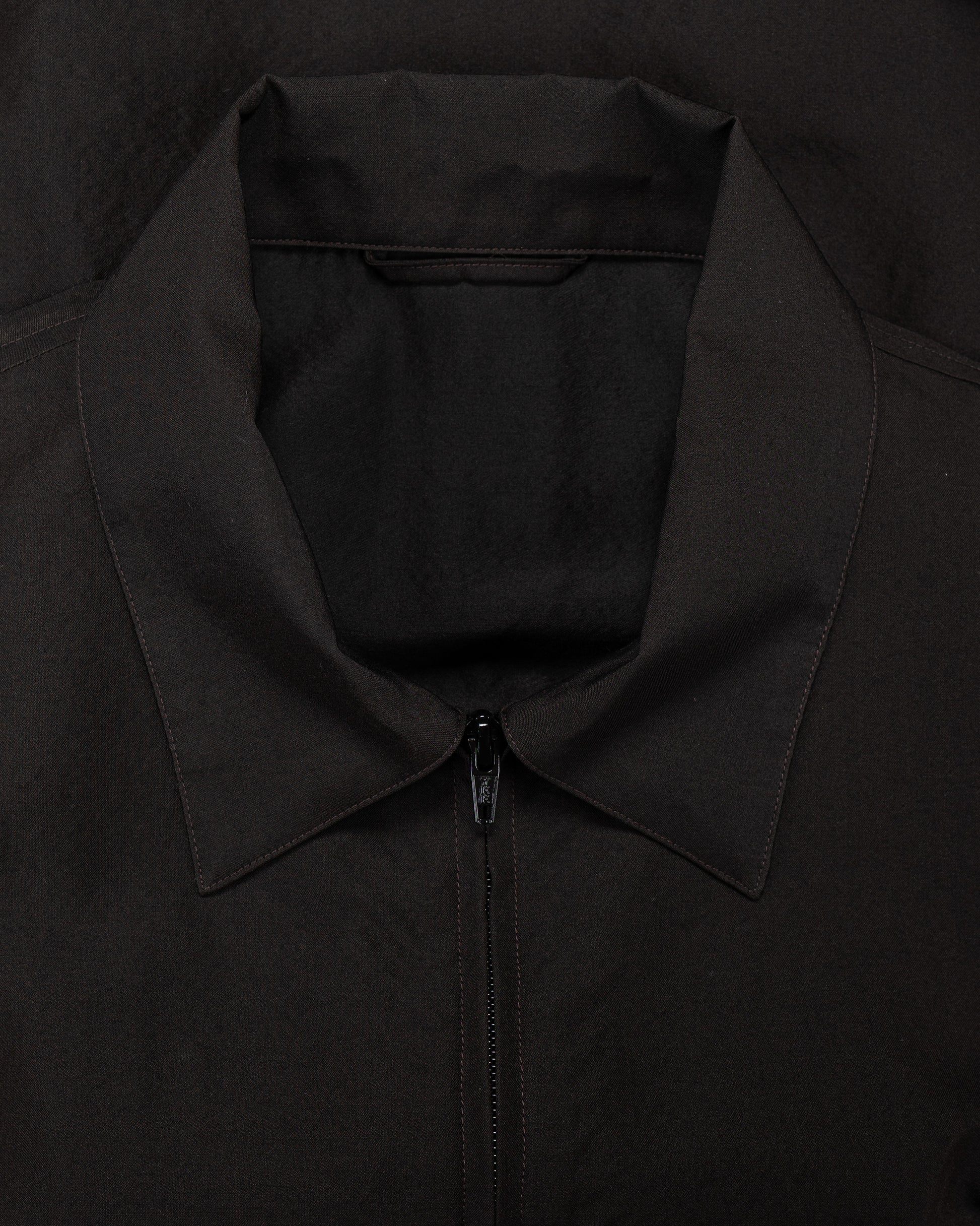 ssstein Wool Silk Collared Zip Jacket Dark Charcoal