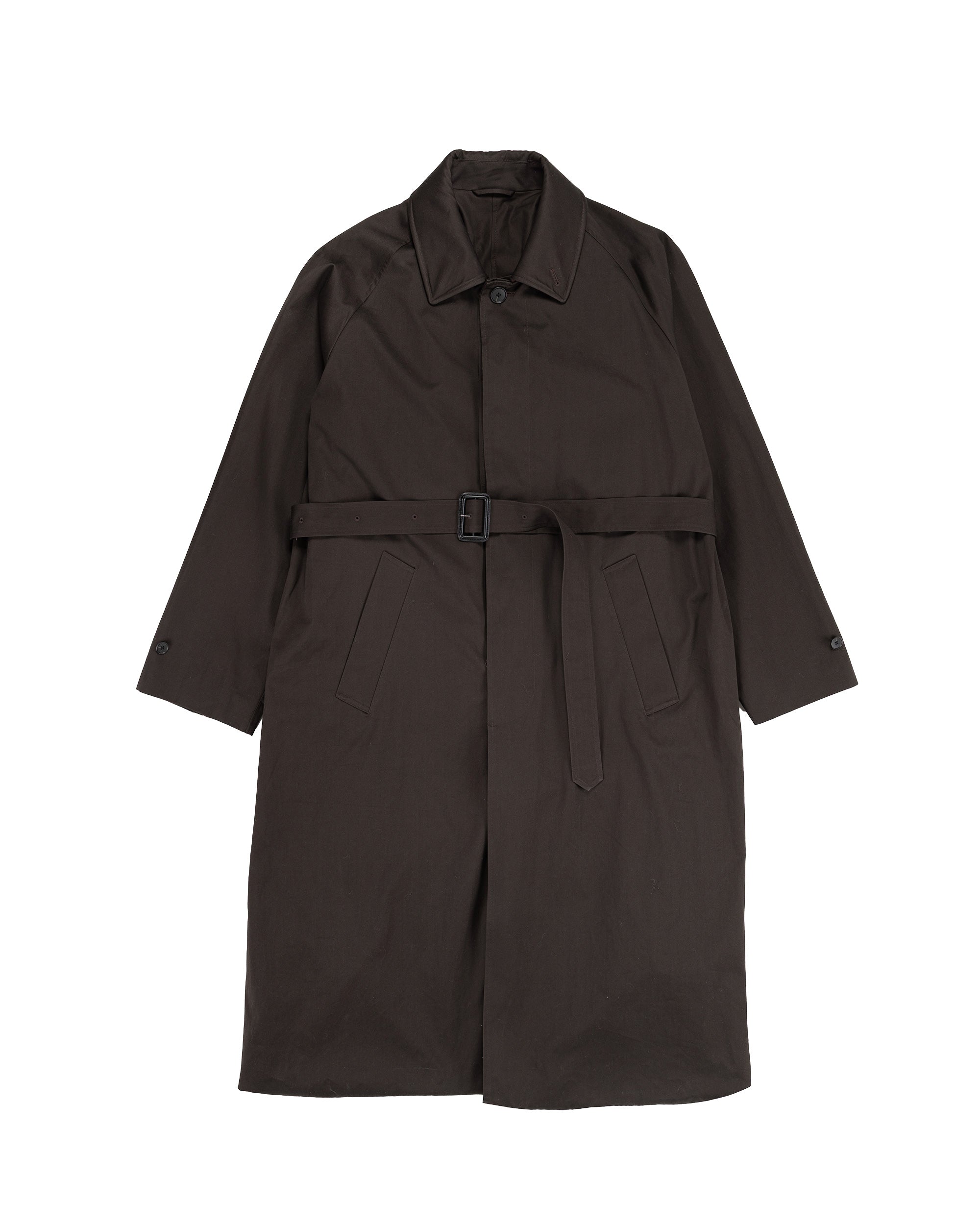 ssstein Oversized Layered Combination Coat Dark Brown