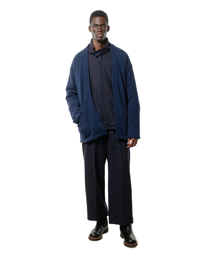ts(s) 3 Tuck Baggy Pants Stripe Cotton/Wool Stretch Cloth Navy
