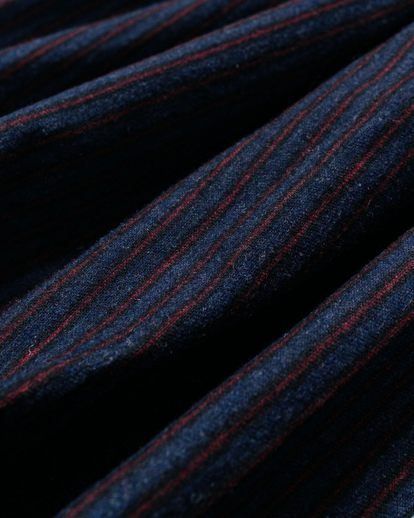 ts(s) 3 Tuck Baggy Pants Stripe Cotton/Wool Stretch Cloth Navy