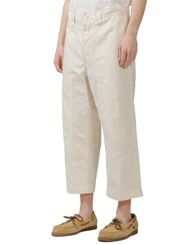 ts(s) Cropped Work Pants Cotton Slub Yarn Twill Cloth Natural