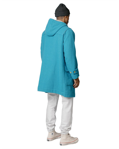 ts(s) Duffle Coat Basket Weave Dobby Cloth Blue model back