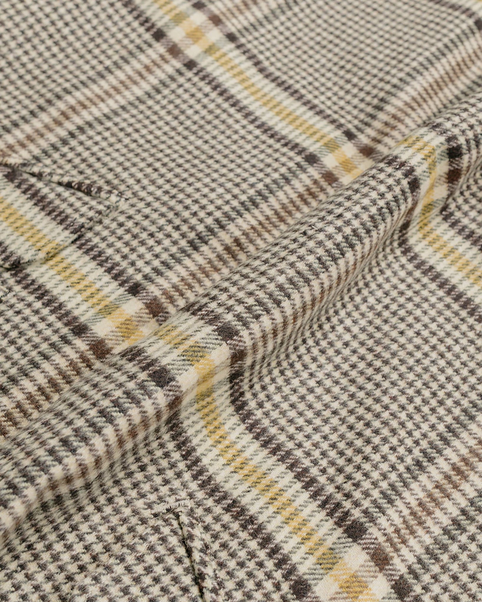 ts(s) Fly Front Raglan Sleeve Coat Colour Glen Plaid Wool Blend Melton Cloth BrownYellow Fabric