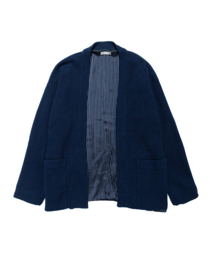 ts(s) Lined Easy Cardigan Rib Stitch Cotton Jersey Navy