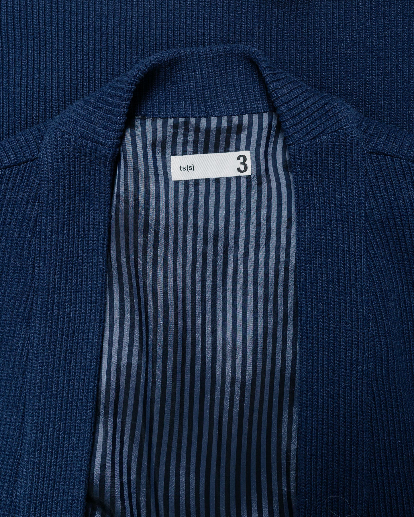 ts(s) Lined Easy Cardigan Rib Stitch Cotton Jersey Navy