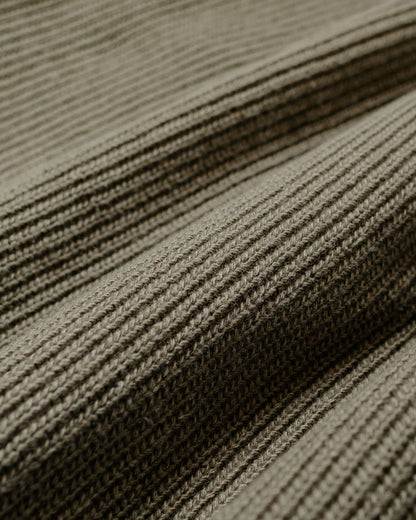 ts(s) Lined Easy Cardigan Rib Stitch Cotton Jersey Olive