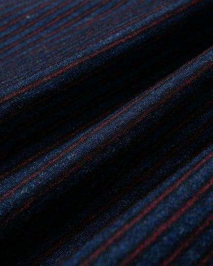 ts(s) Zip Front Harrington Jacket Stripe Cotton/Wool Stretch Cloth Navy