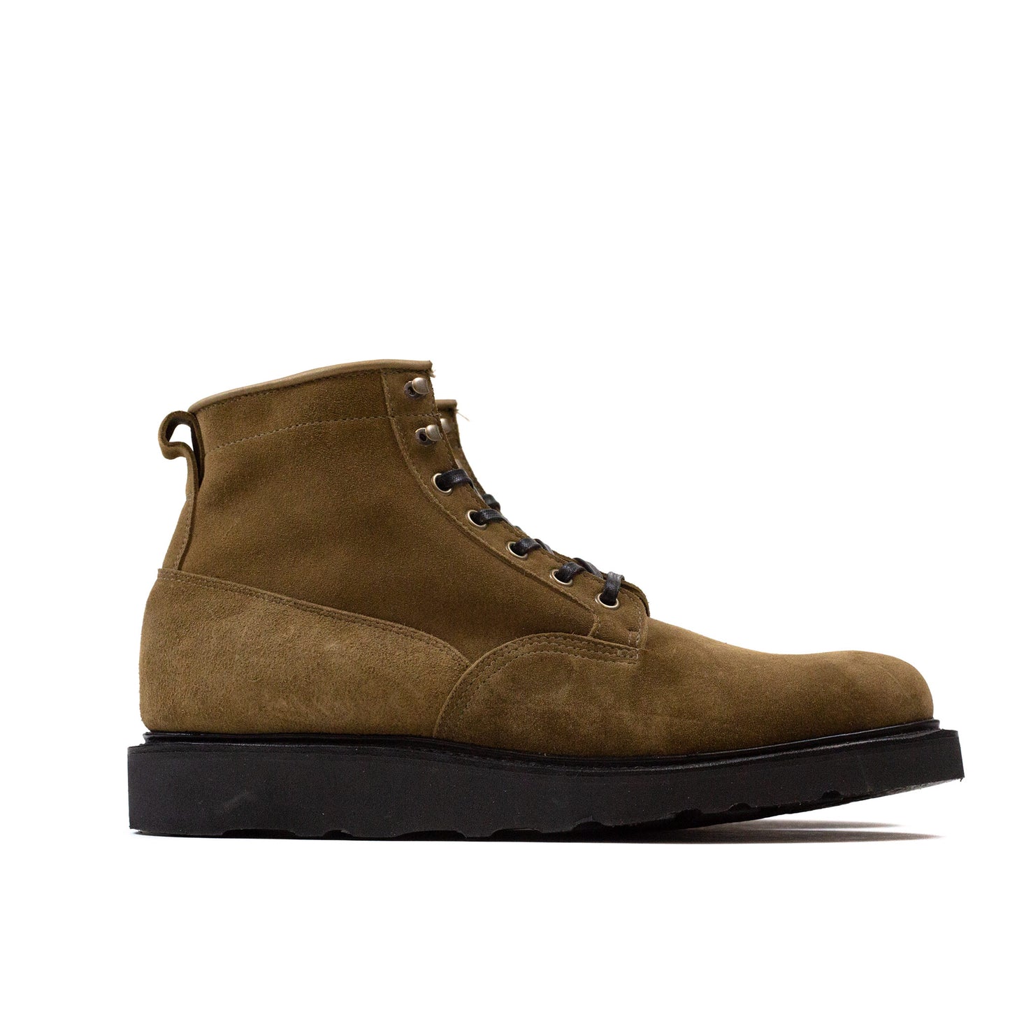 Viberg Scout Boot Bamboo Calf Suede at Shoplostfound in Toronto, profile