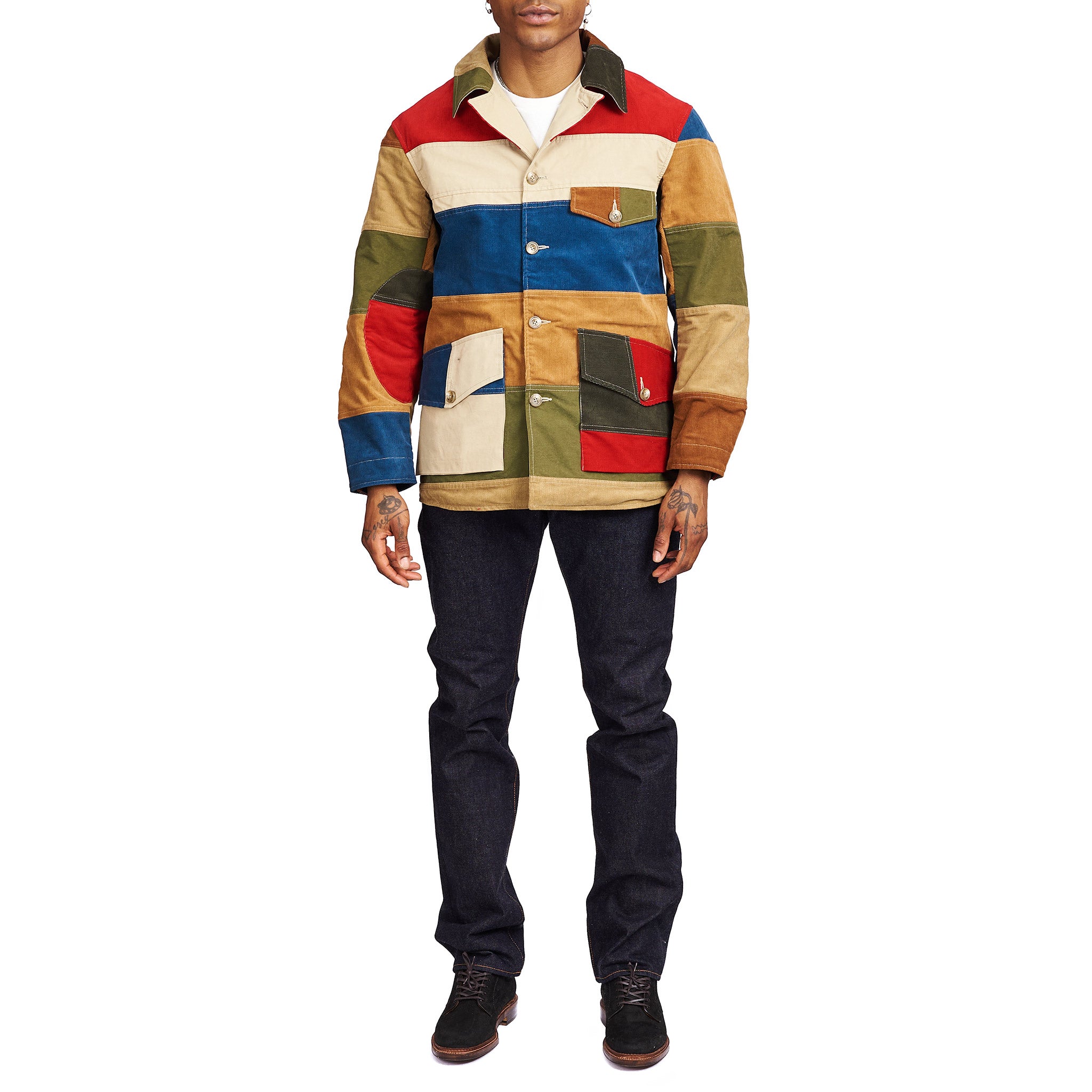 The Real McCoy's MJ21015 Multicolour Corduroy Hunting Coat Tricolour