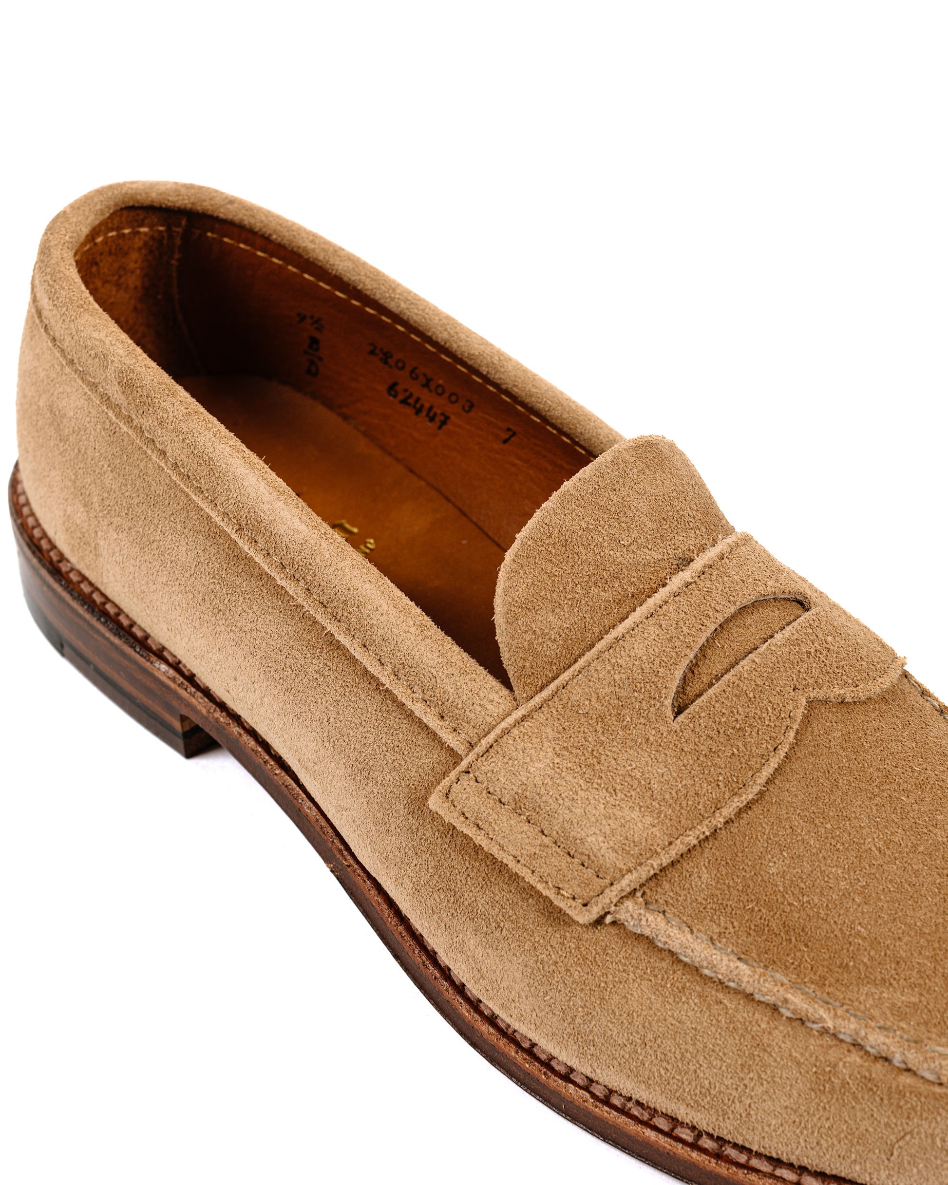 Alden Unlined Leisure Handsewn Tan Suede 6244F Close