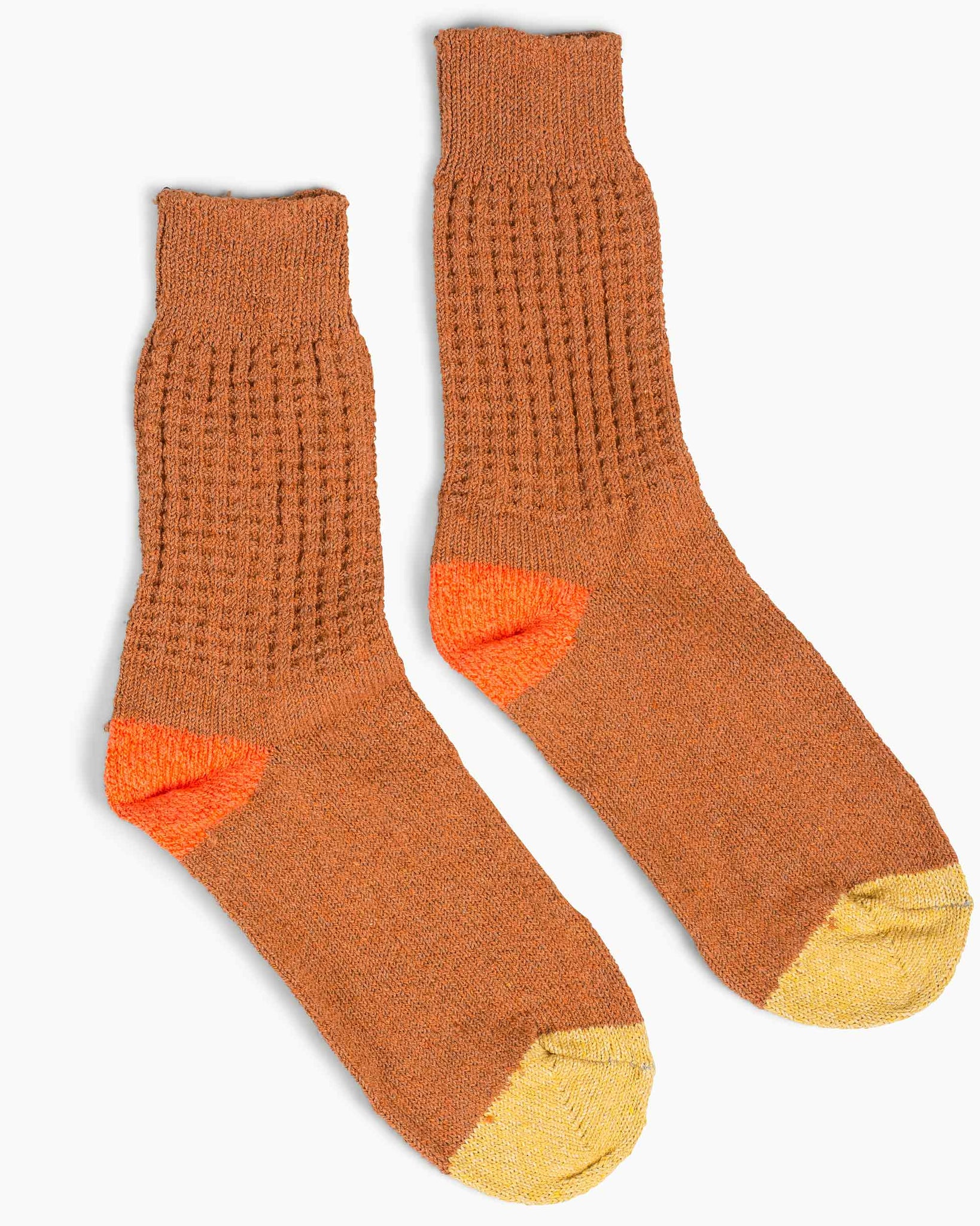 American Trench Waffle Sock Caramel Details