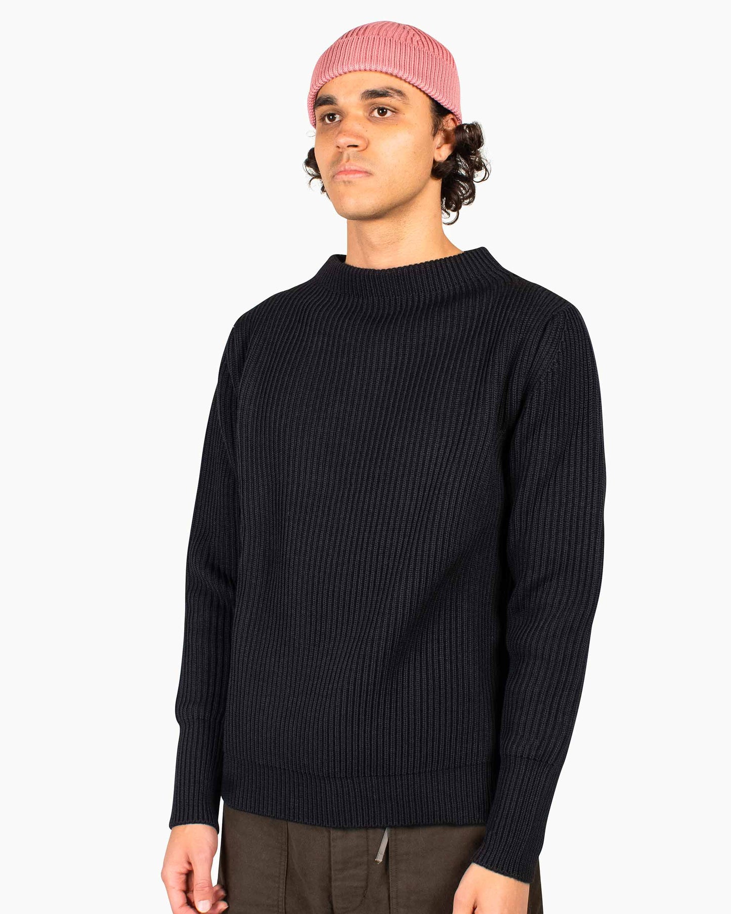 Andersen-Andersen Navy Crewneck Black Close