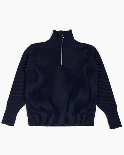 Andersen-Andersen Navy Half-Zip Navy Blue