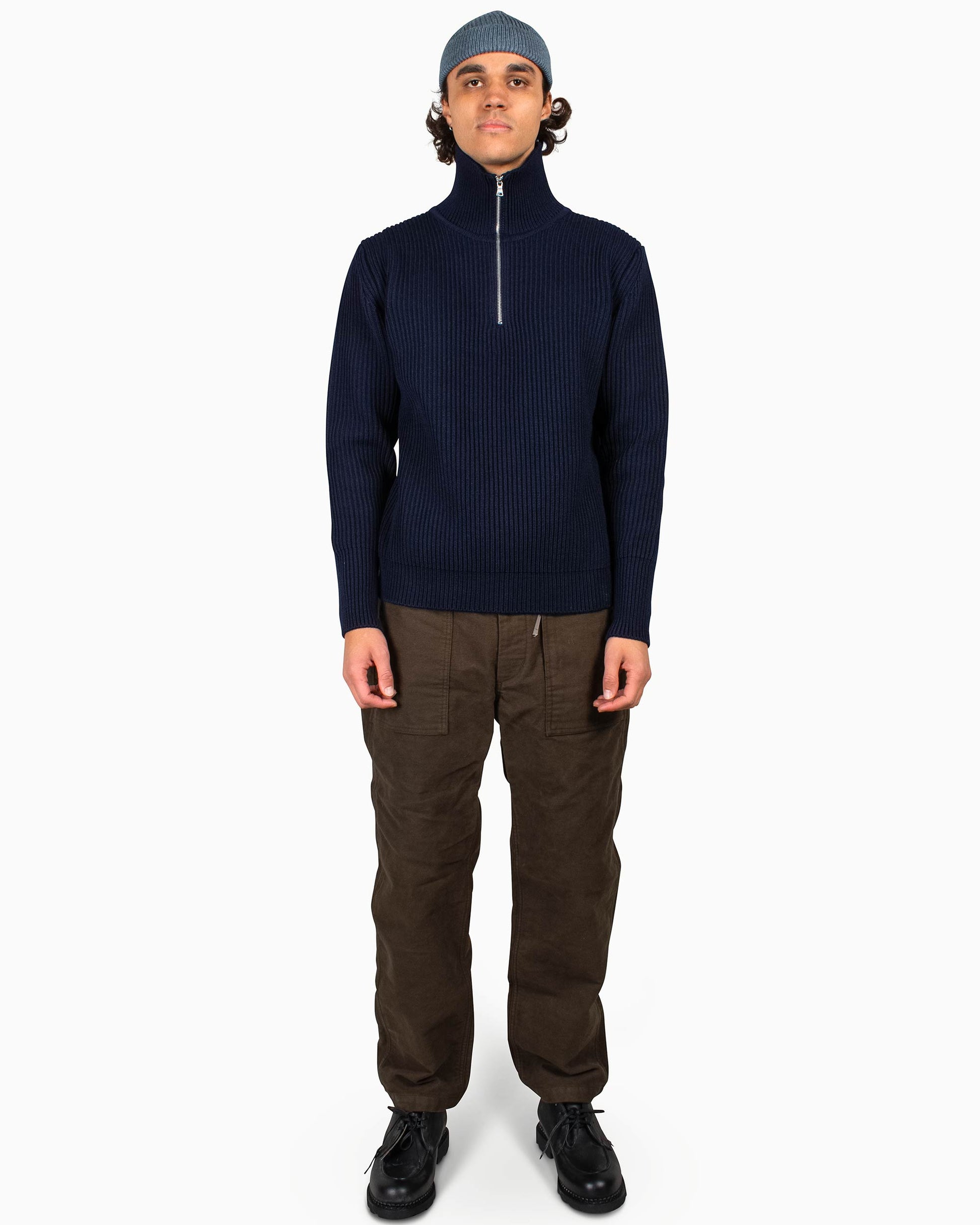 Andersen-Andersen Navy Half-Zip Navy Blue Model