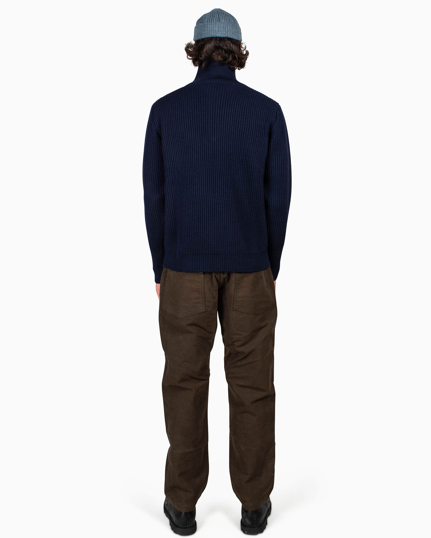 Andersen-Andersen Navy Half-Zip Navy Blue Back