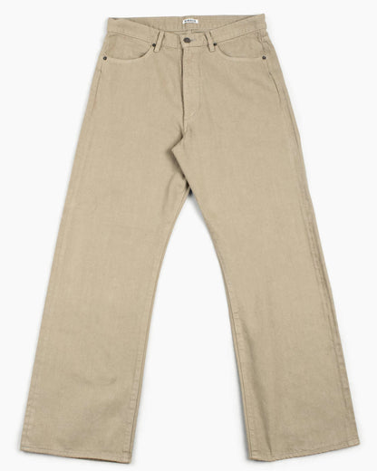 Auralee Botanical Dyed Selvedge Denim Pants Natural Brown